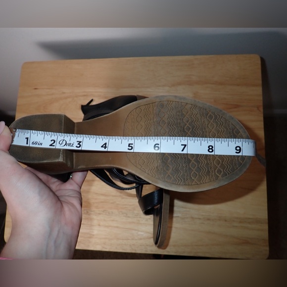 Maurices Womens Zipper Block Heel Ankle Strap Open Toe Sandals Black - Picture 10 of 11